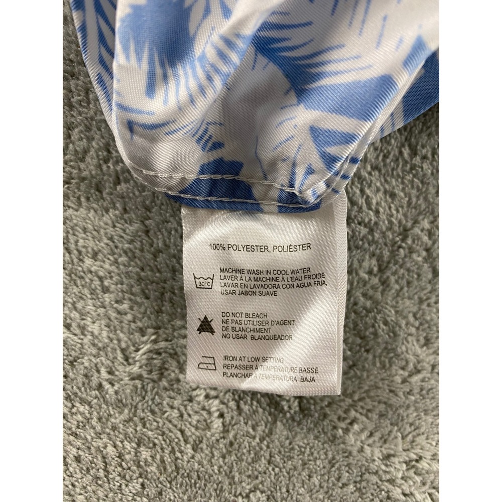 International Report Mens Small Blue White Palm Leaf Tropical Button Down Shirt - Picture 8 of 8